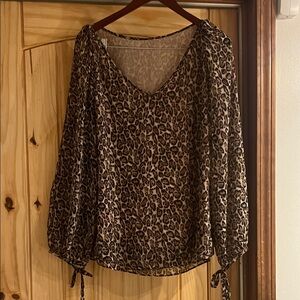 White House Black Market Animal Print Blouse